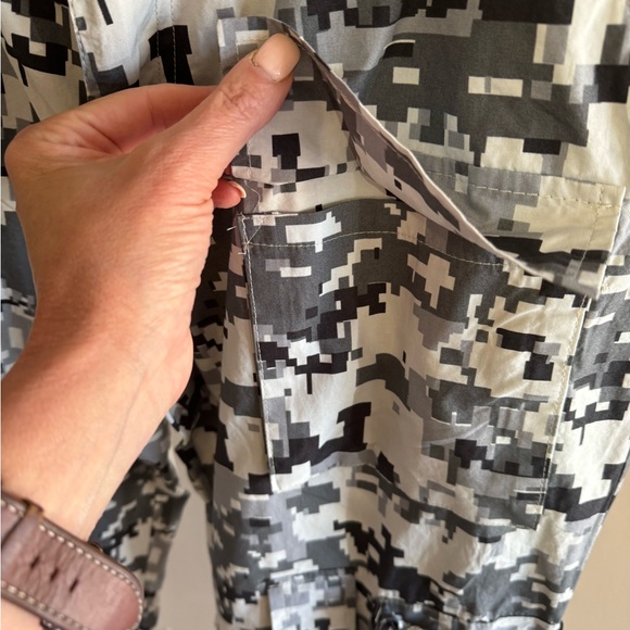 Happily Grey Women's Roblox Camo Cargo Pants Muti-Pockets Black Grey White - Picture 4 of 13